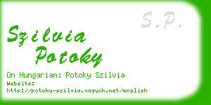 szilvia potoky business card